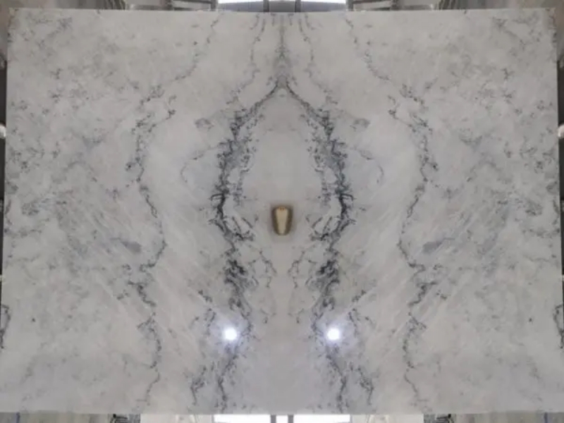 Tranh Đá Tự Nhiên Marble Màu Trắng HTS-004